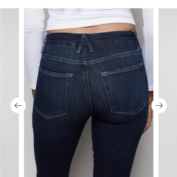 Womens Good American Good Legs crop 0/25 jeans distressed normcore - Picture 5 of 15